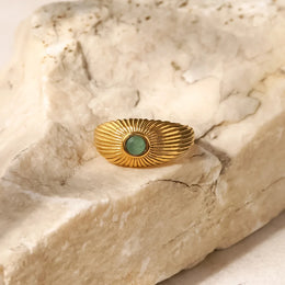 Green Stone Wrap Ring