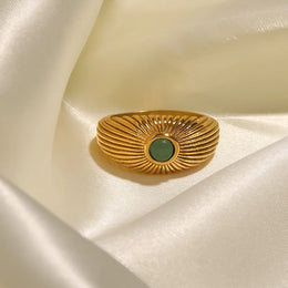 Green Stone Wrap Ring