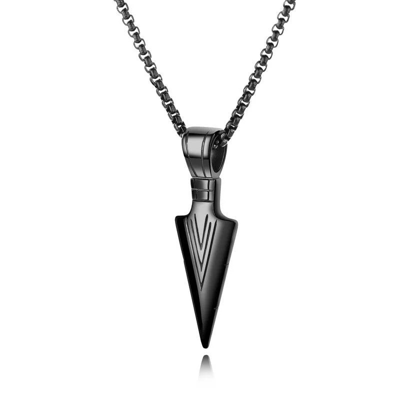 Pharaoh Spear Steel Necklace