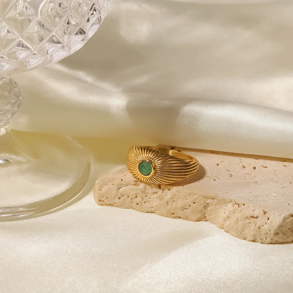 Green Stone Wrap Ring