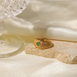Green Stone Wrap Ring
