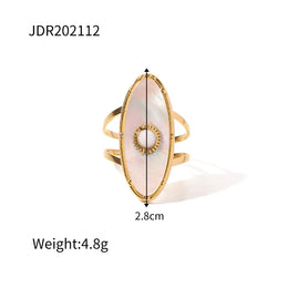 Natural Stone Steel Ring