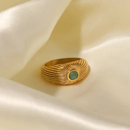 Green Stone Wrap Ring