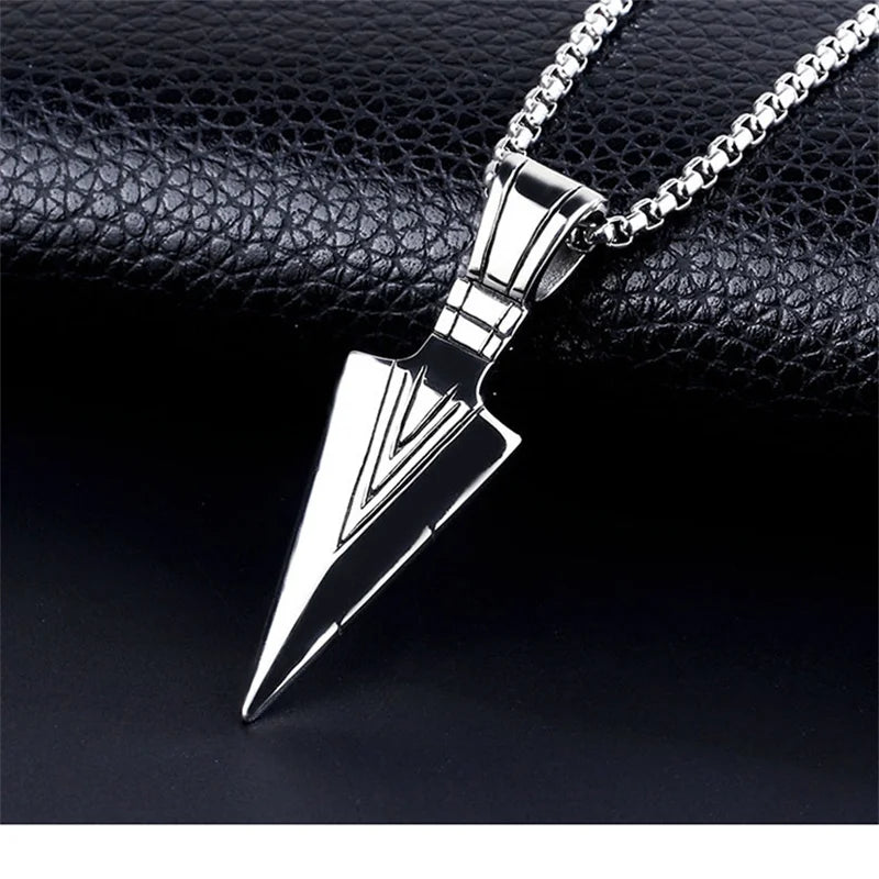 Pharaoh Spear Steel Necklace