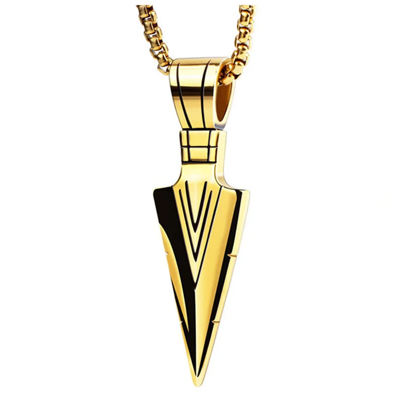 Pharaoh Spear Steel Necklace
