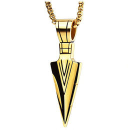 Pharaoh Spear Steel Necklace