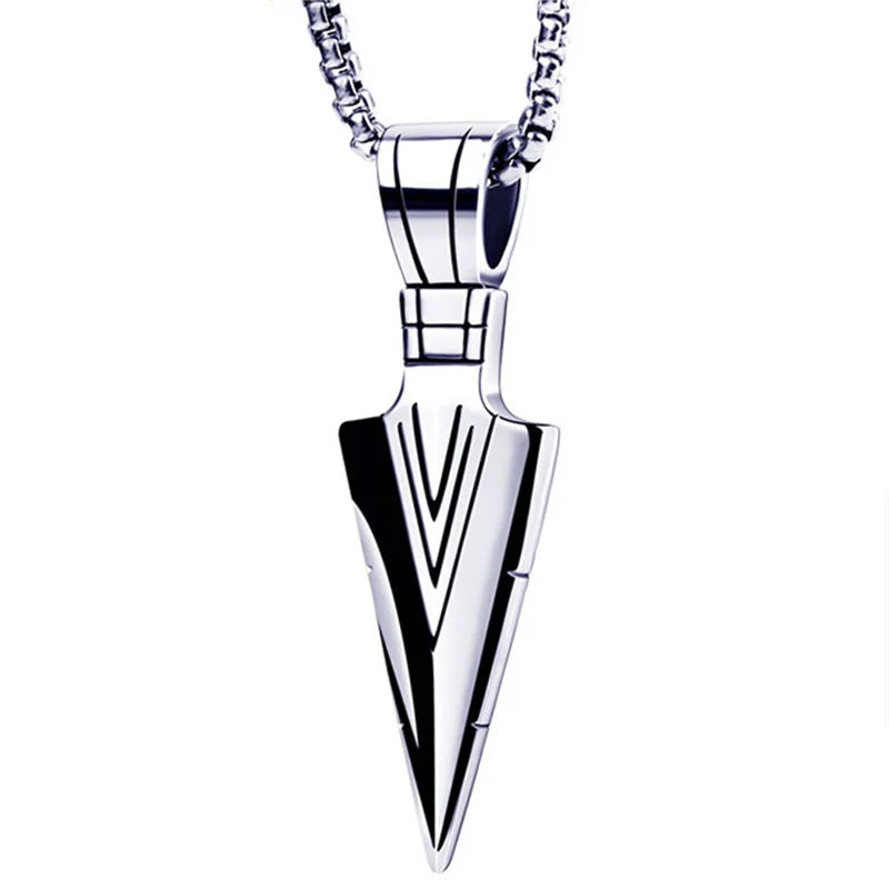 Pharaoh Spear Steel Necklace