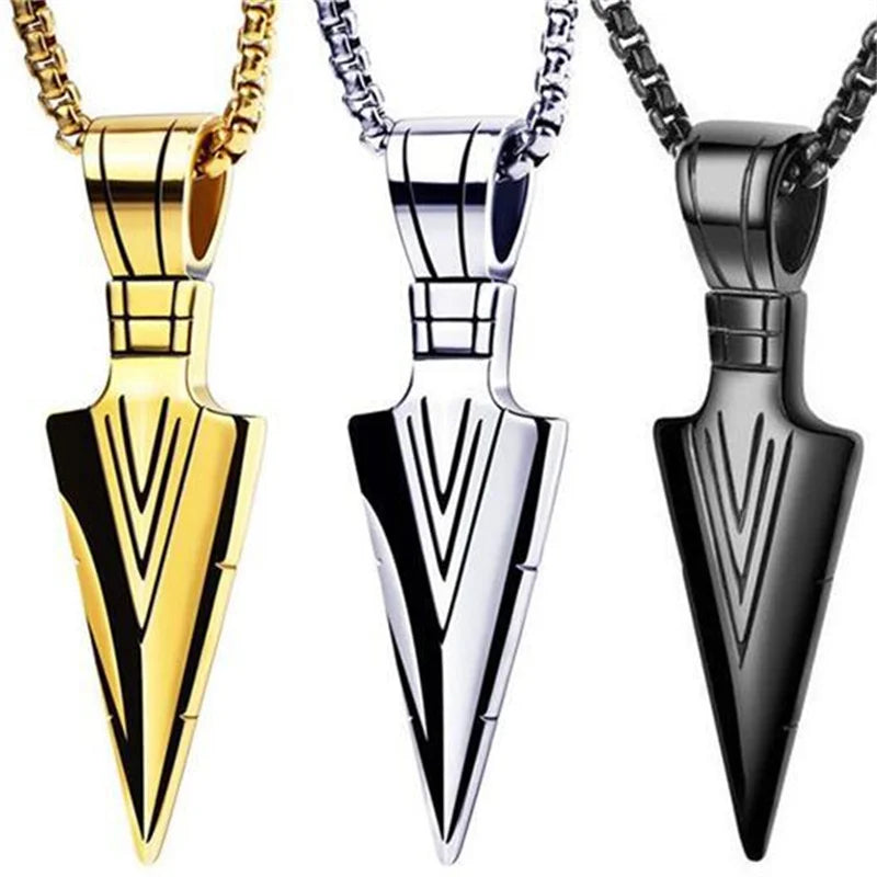Pharaoh Spear Steel Necklace