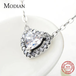 Clear Zircon Heart Necklace