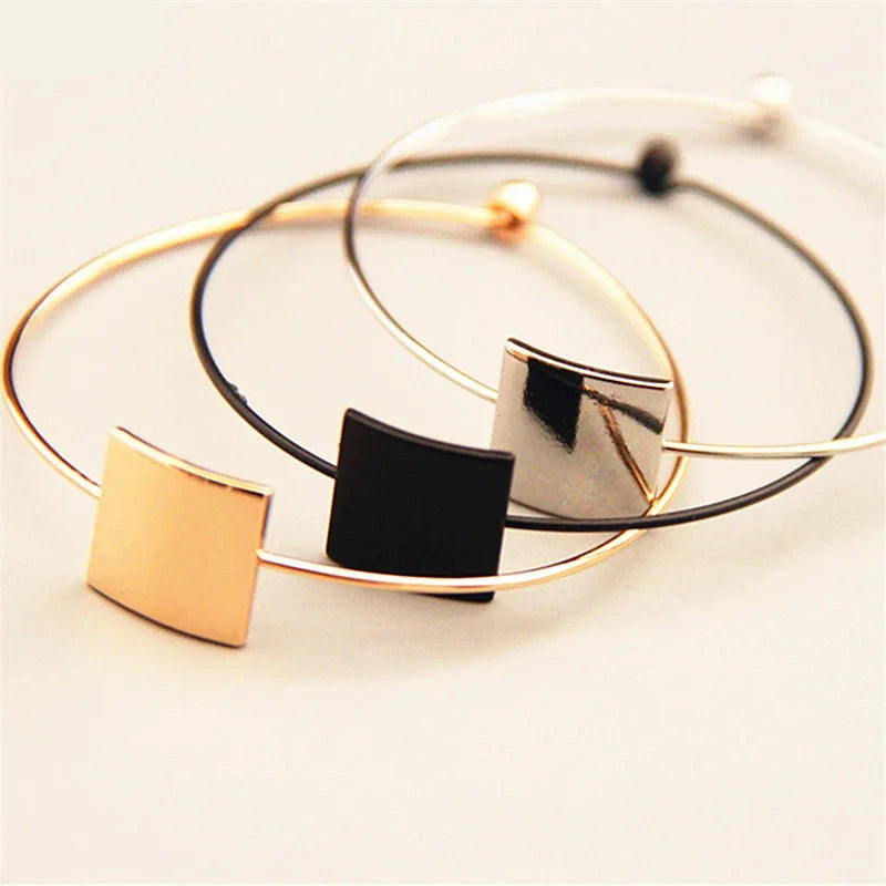 Geometric Black Metal Bangle