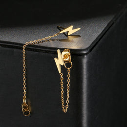 Stainless Lightning Chain Earrings
