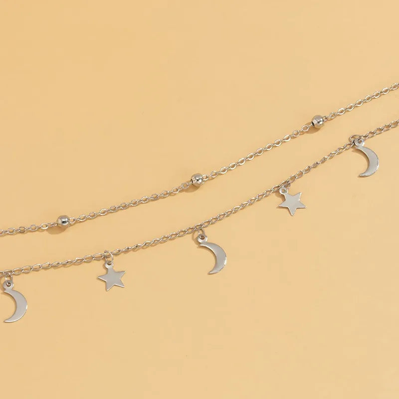 Double Layer Moon Necklace