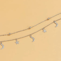 Double Layer Moon Necklace
