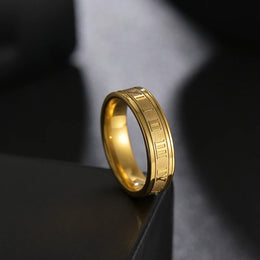 Roman Numeral Steel Ring
