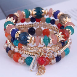 Green Crystal Tassel Bracelet