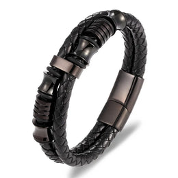 Braided Leather Magnetic Bracelet