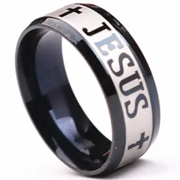 Christian Cross Engraved Ring