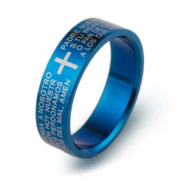 Christian Cross Engraved Ring