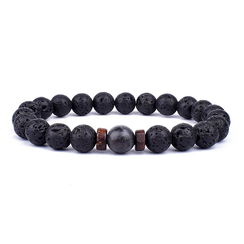 Volcanic Buddha Bead Bracelet