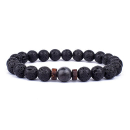 Volcanic Buddha Bead Bracelet