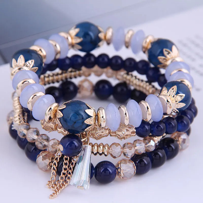 Green Crystal Tassel Bracelet