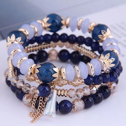 Green Crystal Tassel Bracelet