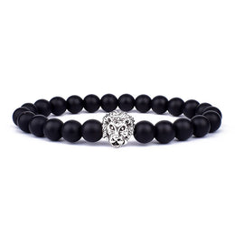 Obsidian Lion Charm Bracelet