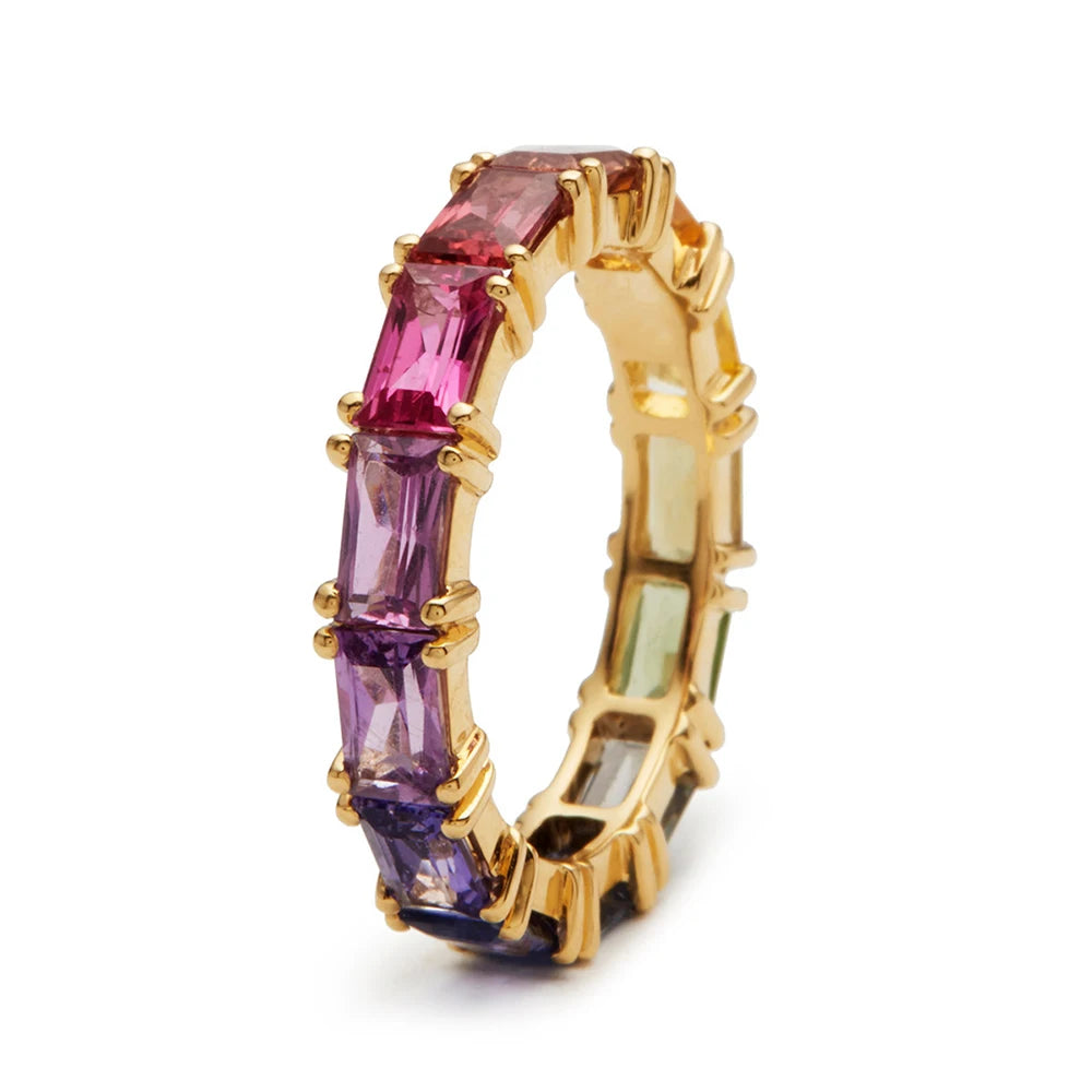Colorful Cubic Zircon Ring
