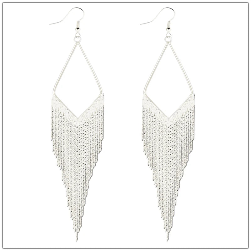 Water Drop Fringe Earrings