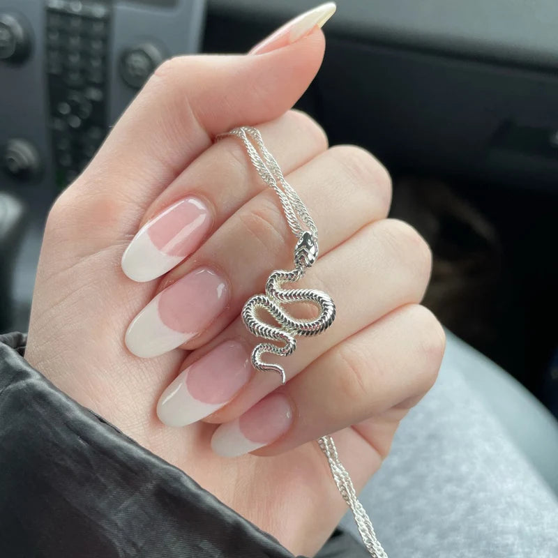Gold Snake Pendant Necklace