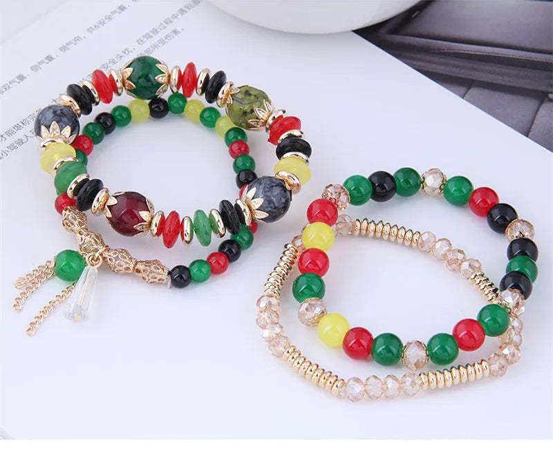 Green Crystal Tassel Bracelet