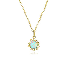 Opal Sun Silver Necklace