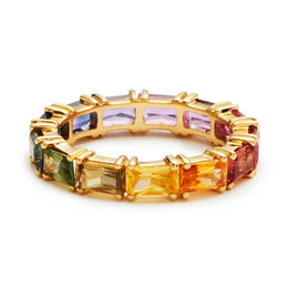 Colorful Cubic Zircon Ring