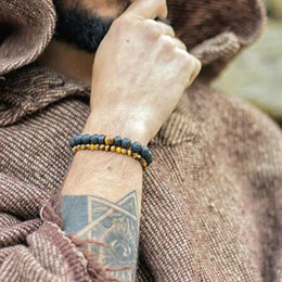 Volcanic Buddha Bead Bracelet