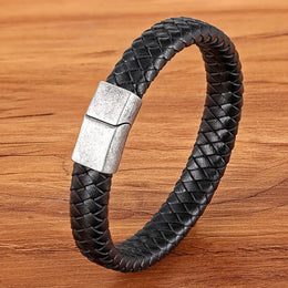Braided Leather Magnetic Bracelet