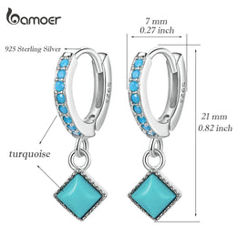 Turquoise Sterling Drop Earrings