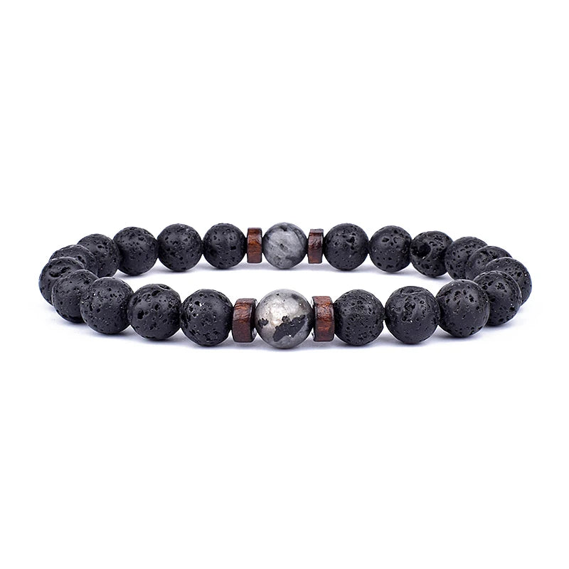 Volcanic Buddha Bead Bracelet