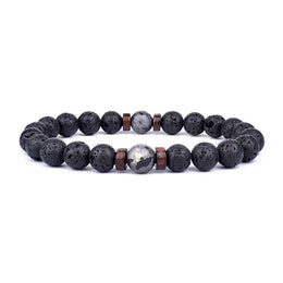 Volcanic Buddha Bead Bracelet