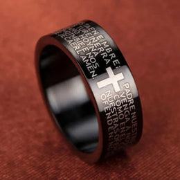 Christian Cross Engraved Ring