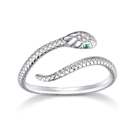 Green Zircon Snake Ring
