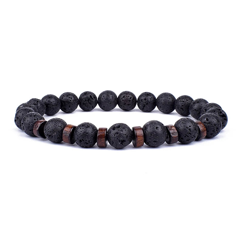 Volcanic Buddha Bead Bracelet