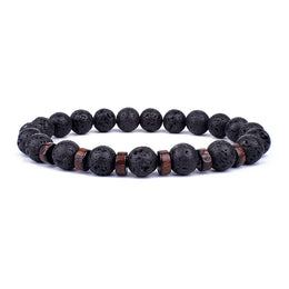Volcanic Buddha Bead Bracelet