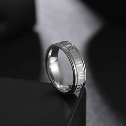 Roman Numeral Steel Ring