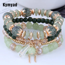 Green Crystal Tassel Bracelet