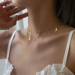 Double Layer Moon Necklace