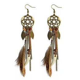 Dreamcatcher Feather Tassel Earrings