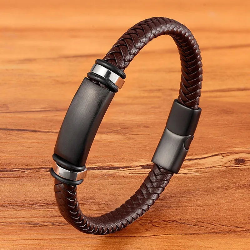 Braided Leather Magnetic Bracelet