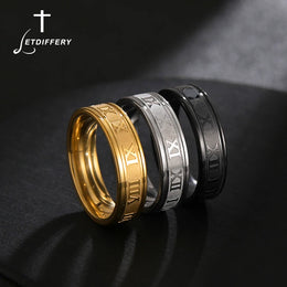 Roman Numeral Steel Ring