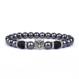 Obsidian Lion Charm Bracelet