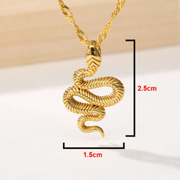 Gold Snake Pendant Necklace